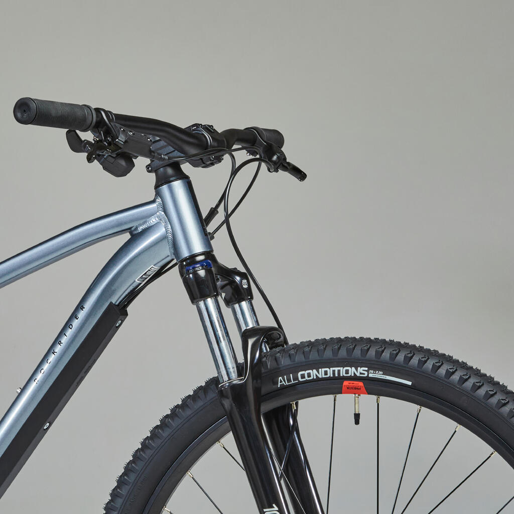 Kelioninis kalnų dviratis „Expl 520“, 29 col., pilkas, raudonas