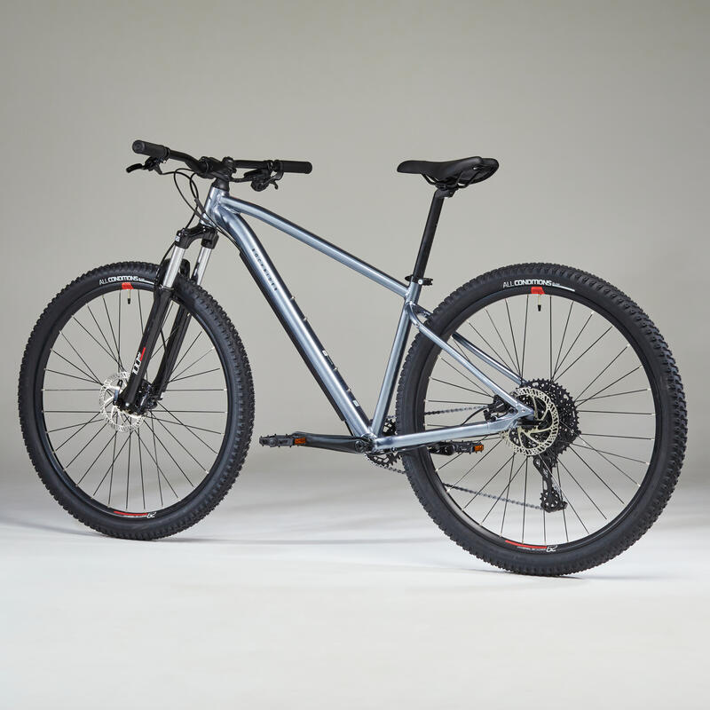 Bicicleta de montaña 29" aluminio Rockrider Explore 520 gris rojo