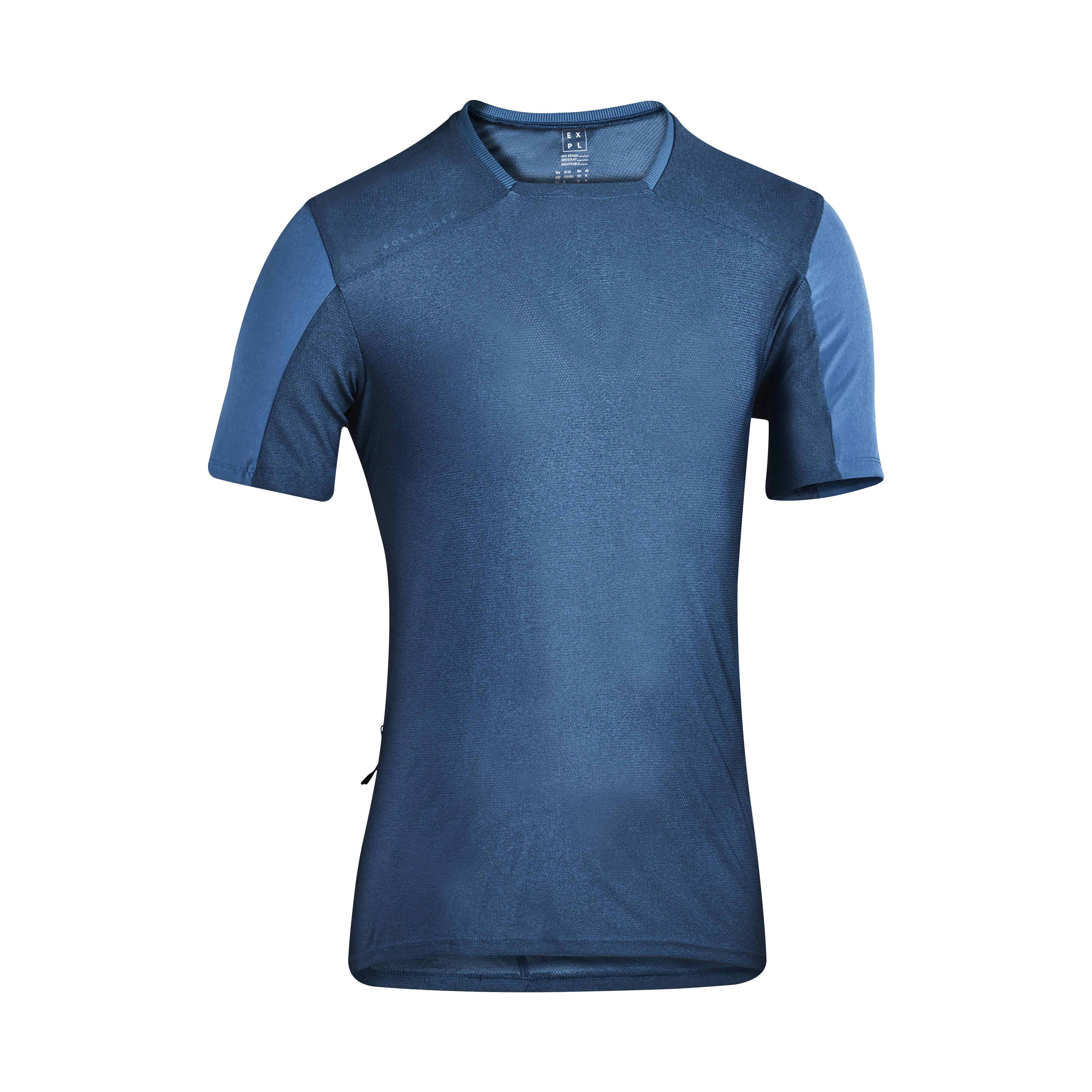 Maillot ciclismo mtb manga corta Rockrider Explore 100 hombre azul ROCKRIDER  | Decathlon