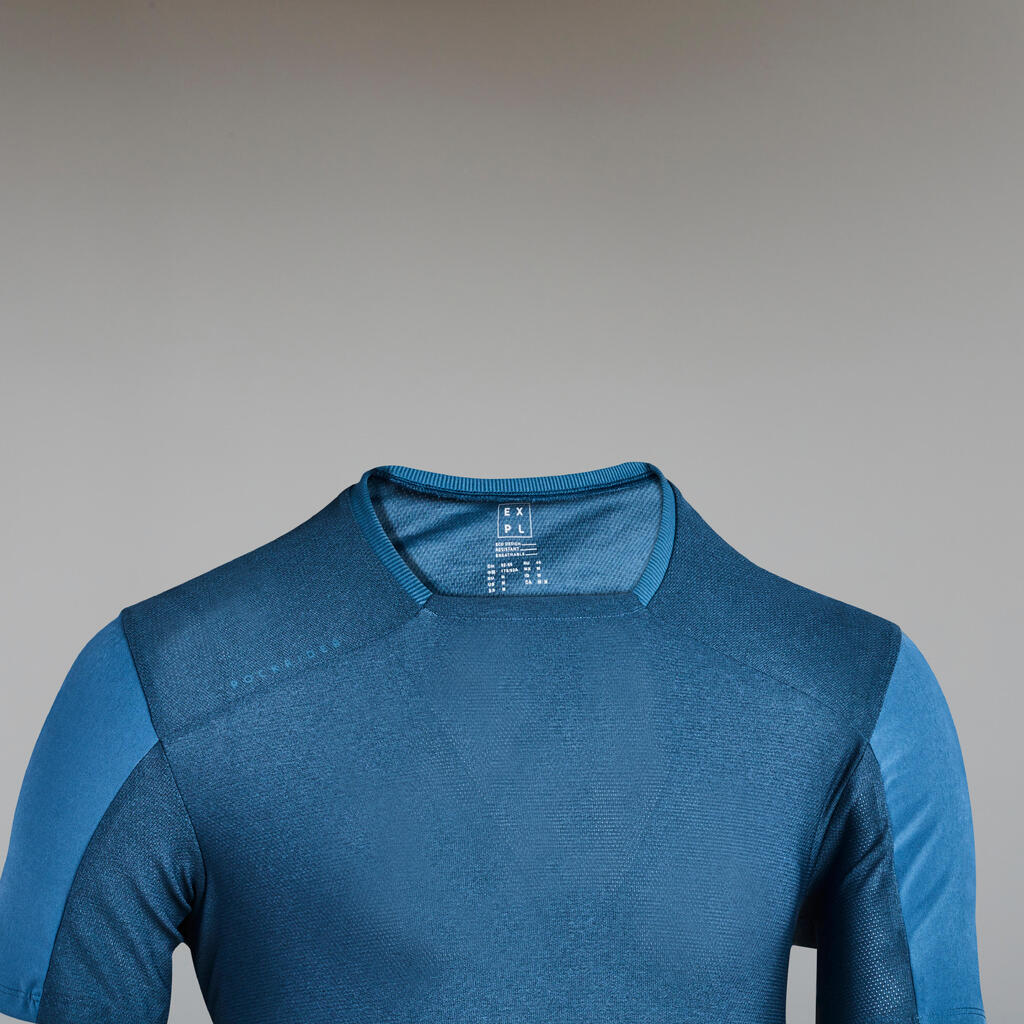 Men's Short-Sleeved Mountain Bike Jersey EXPL 100 - Blue