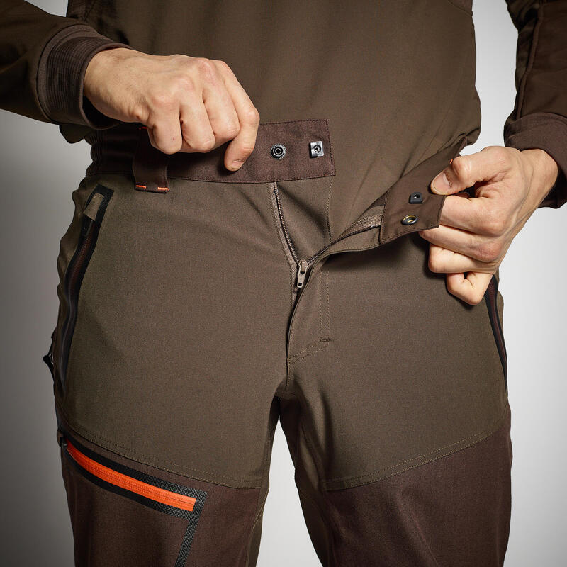 Pantalón Caza Solognac 920 Hombre Marrón Ultrarreforzado Impermeable Resistente