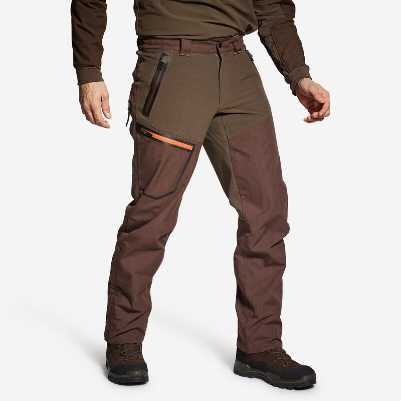 Pantalón Caza Solognac 920 Hombre Marrón Ultrarreforzado Impermeable Resistente