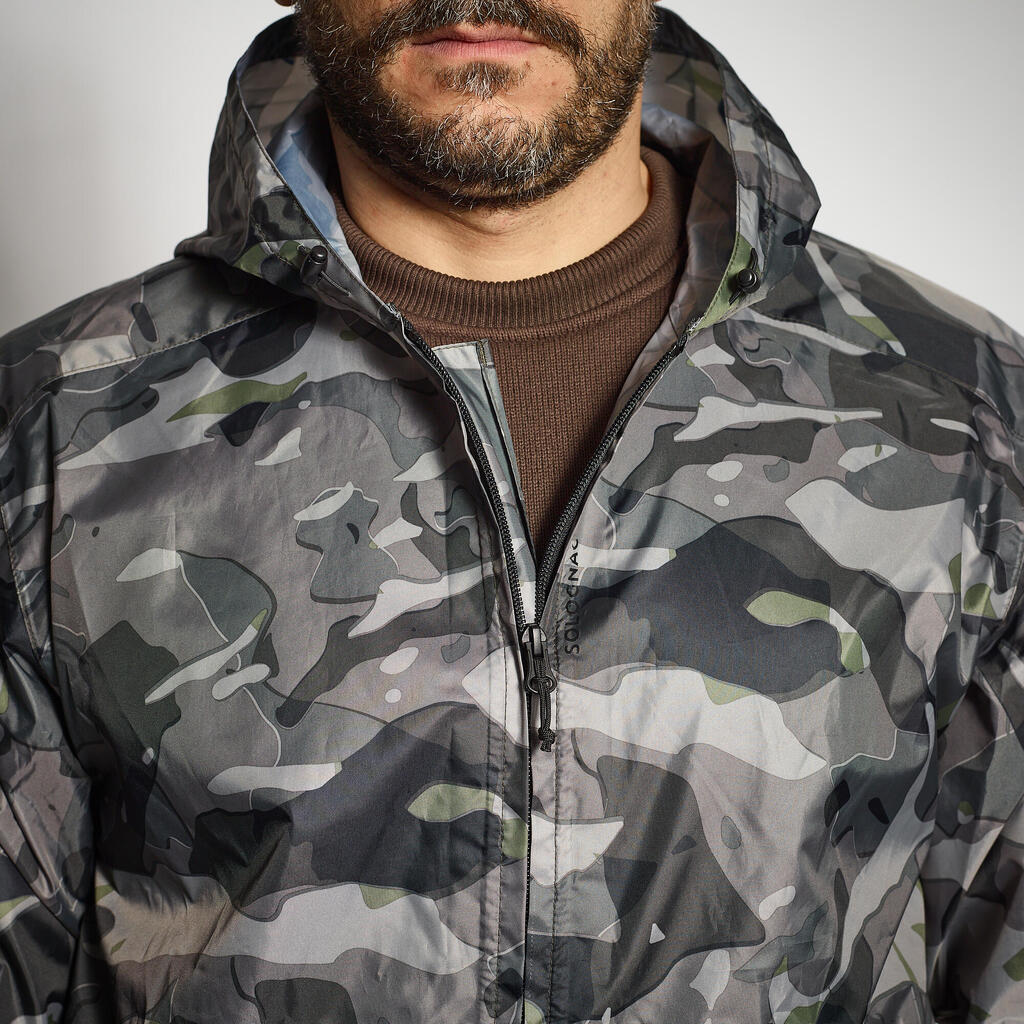 Regenjacke 100 leicht camouflage grün