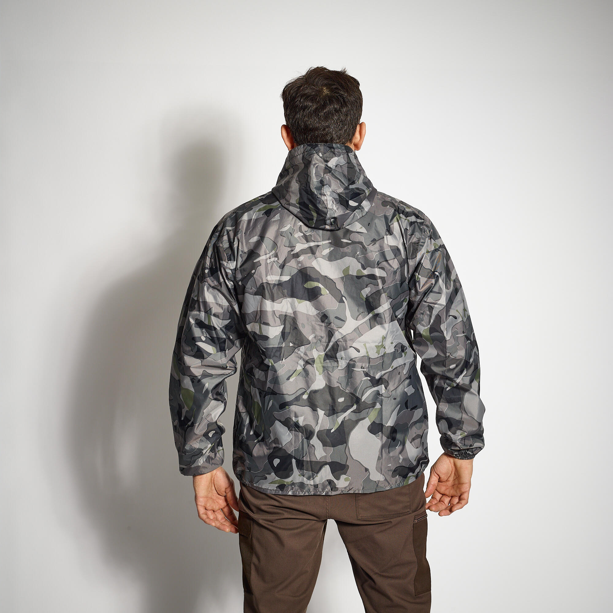 WATERPROOF LIGHT JACKET CAMO 100 - GREY 2/6