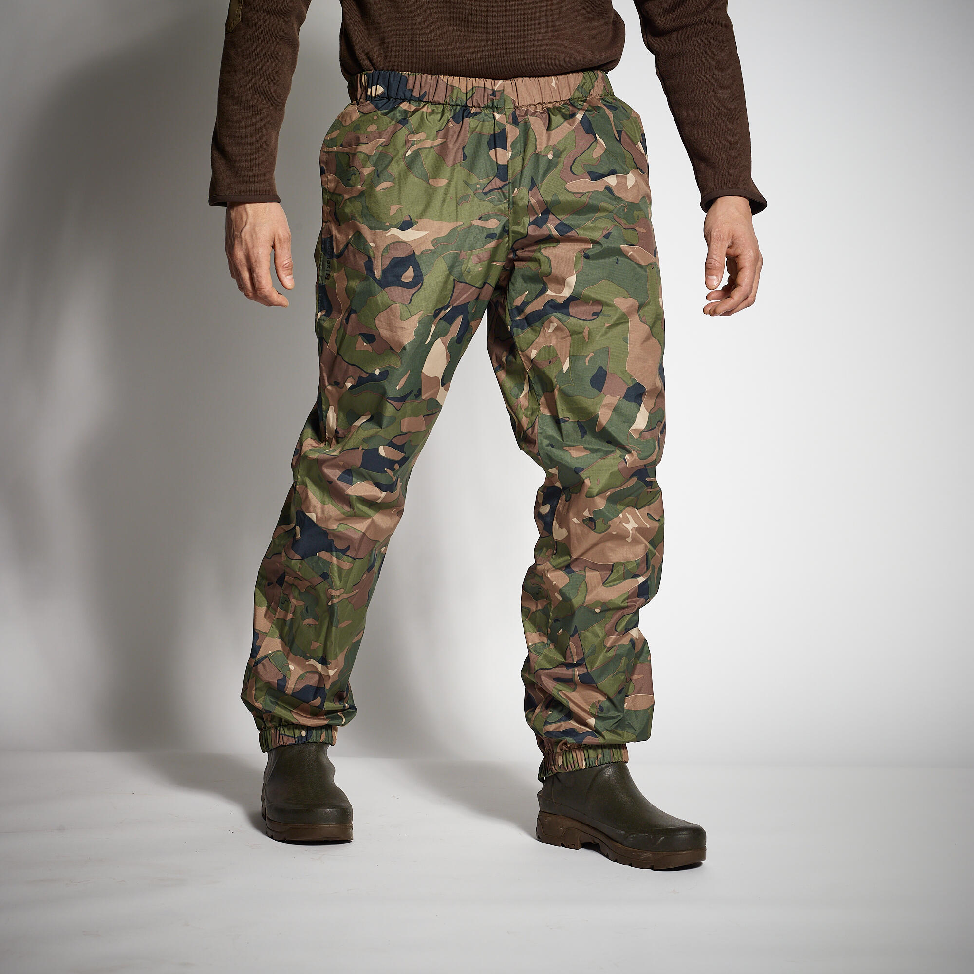 SOLOGNAC Country Sport Light And Waterproof Overtrousers Camo 100