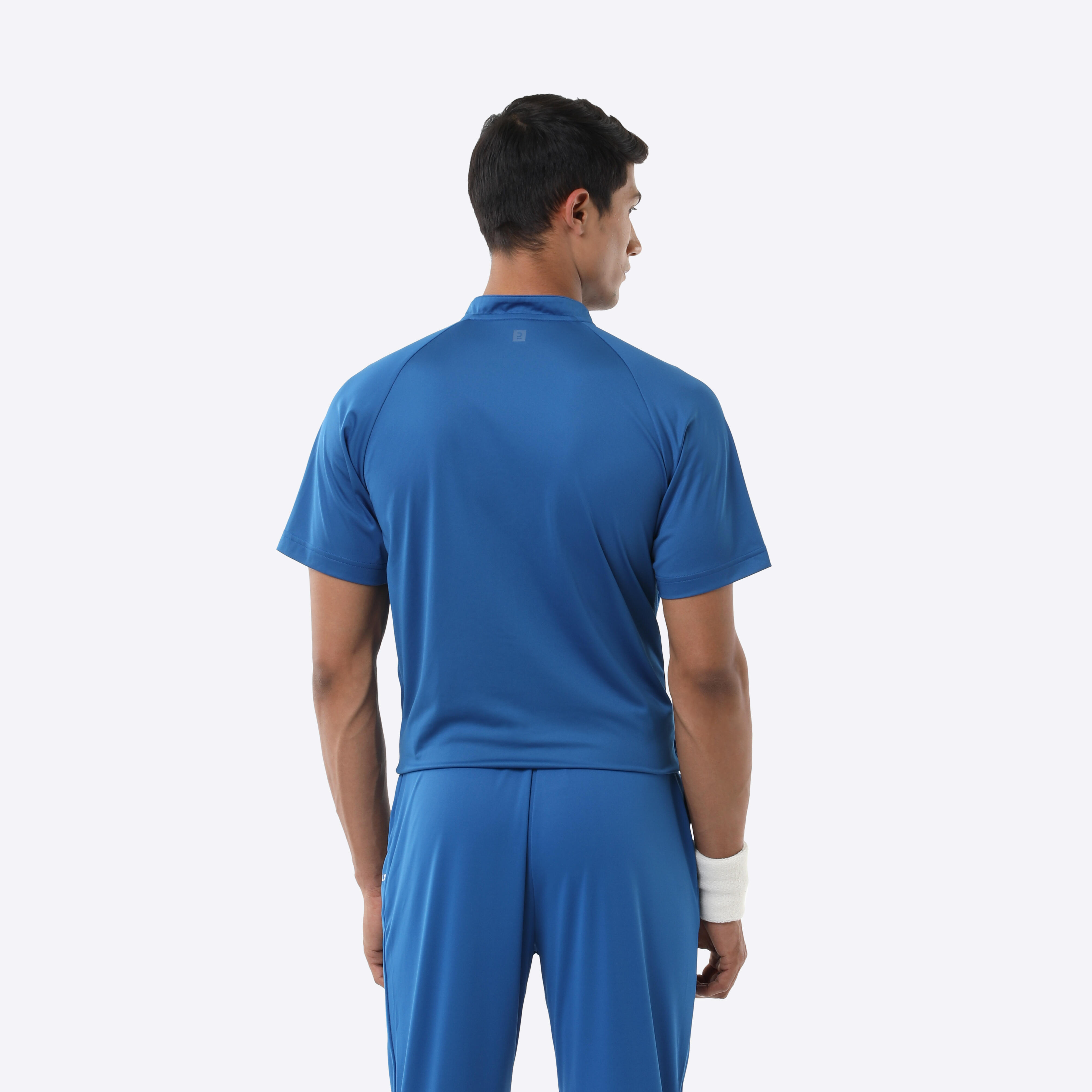 Men Cricket Short Sleeved Polo Tshirt Breathable CP500 - Blue