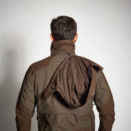 HUNTING WATERPROOF REINFORCED JACKET 900 BROWN - WOODCOCK