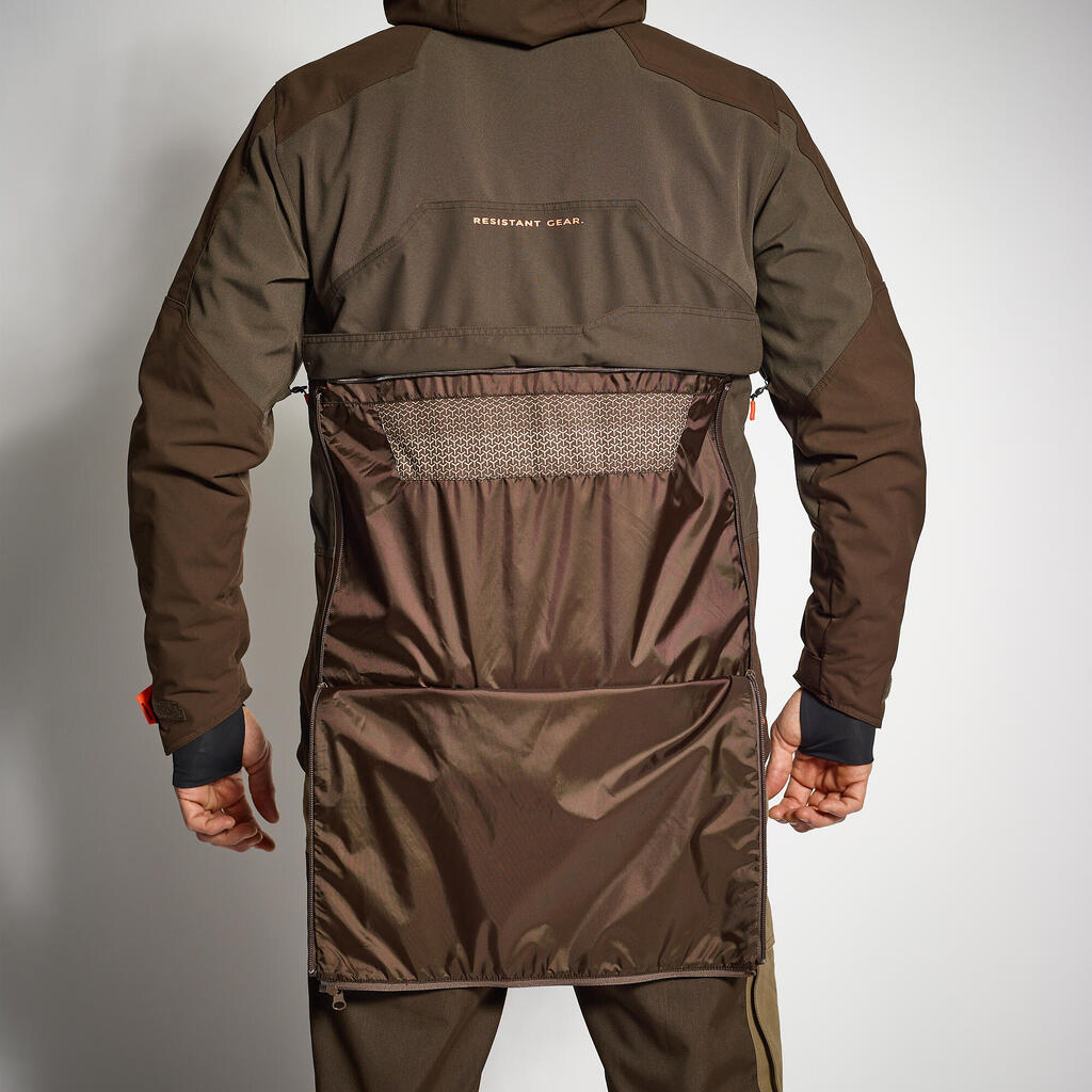 Ūdensnecaurlaidīga sloku medību jaka “Renfort 900”, brūna