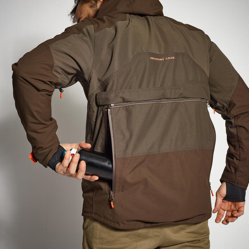 VESTE CHASSE IMPERMÉABLE RENFORT MARRON 900 BÉCASSE