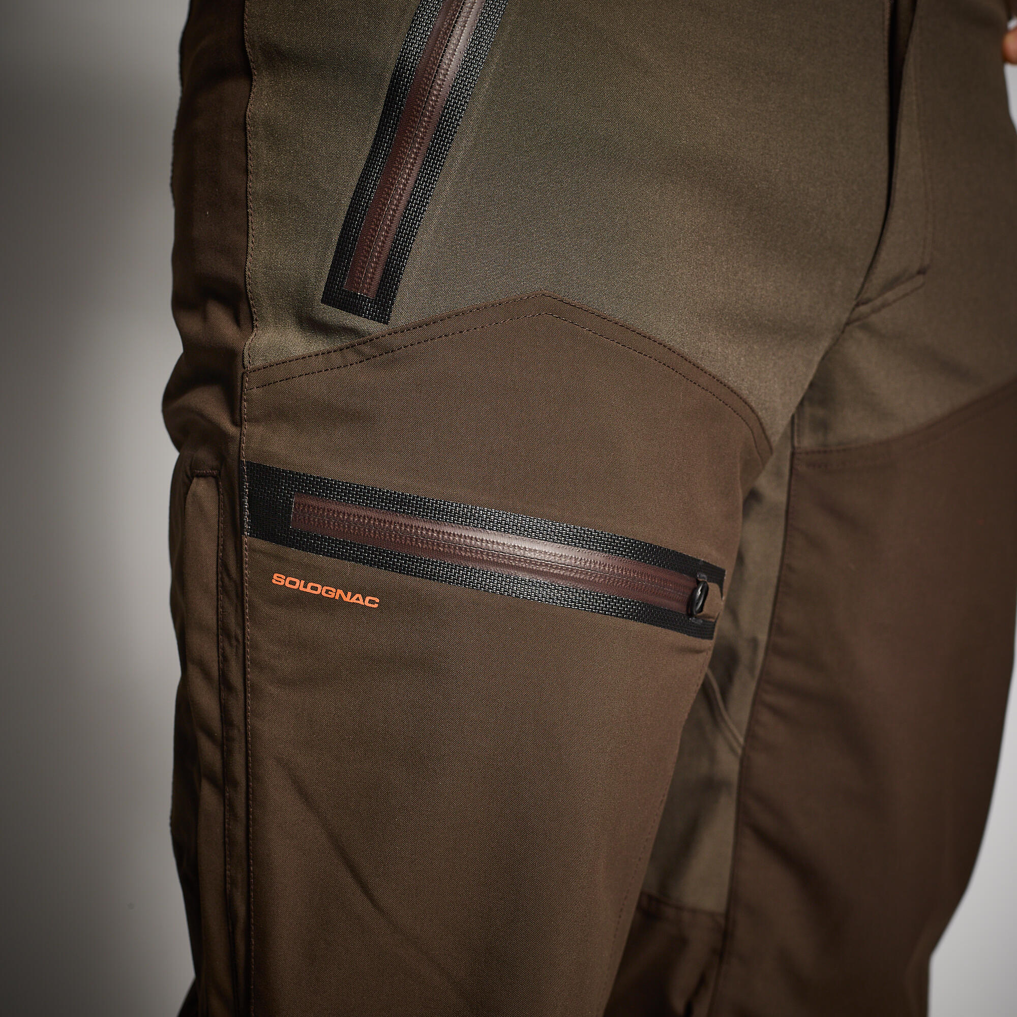 PANTALONI DA CACCIA IMPERMEABILI CON RINFORZO MARRONE 900 WOODCOCK