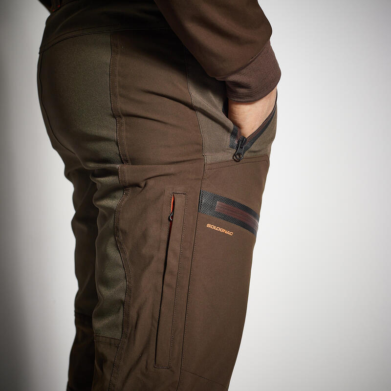Pantaloni caccia 900 impermeabili rinforzati marroni