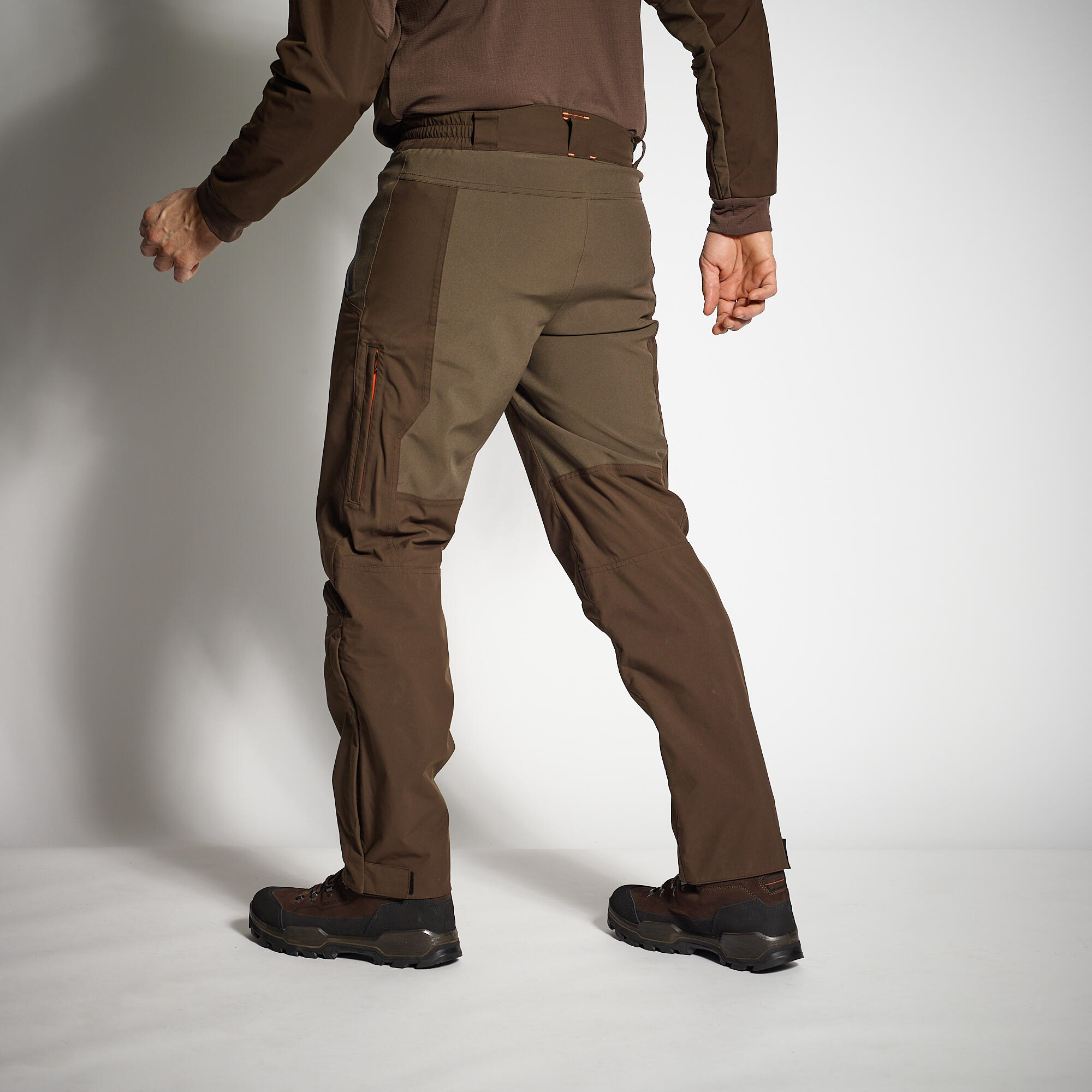 PANTALONI DA CACCIA IMPERMEABILI CON RINFORZO MARRONE 900 WOODCOCK