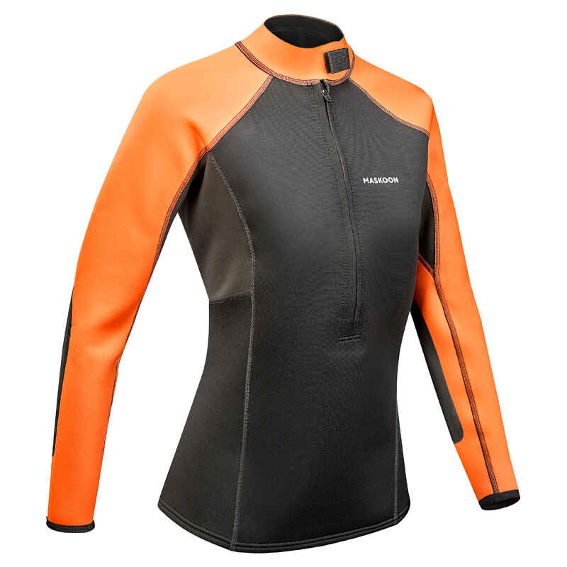 Neopren-Top Canyoning halber Reißverschluss 2/3 mm