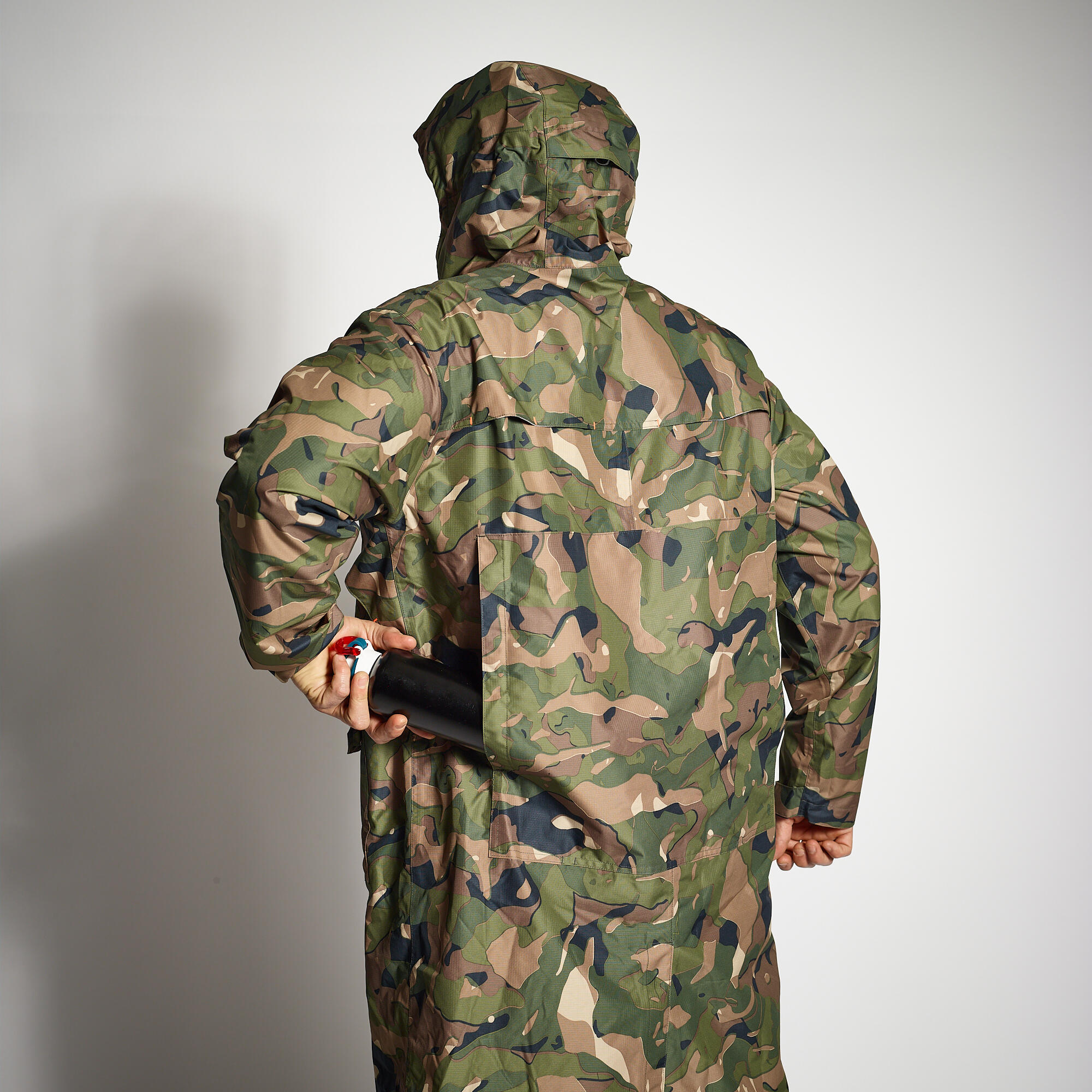 Hunting Long Waterproof Coat Camo 500 8/10