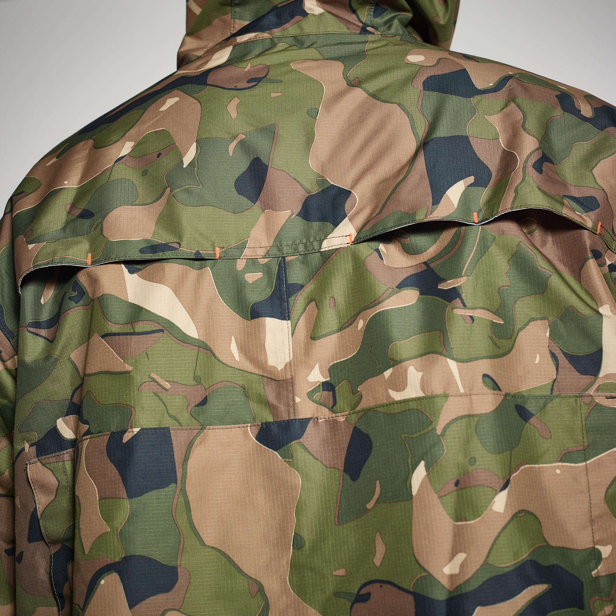 Hunting Long Waterproof Coat Camo 500 8/13