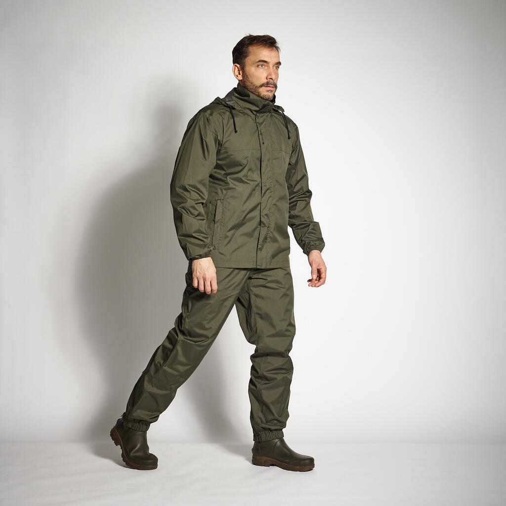 SURPANTALON CHASSE LEGER ET IMPERMÉABLE VERT 100