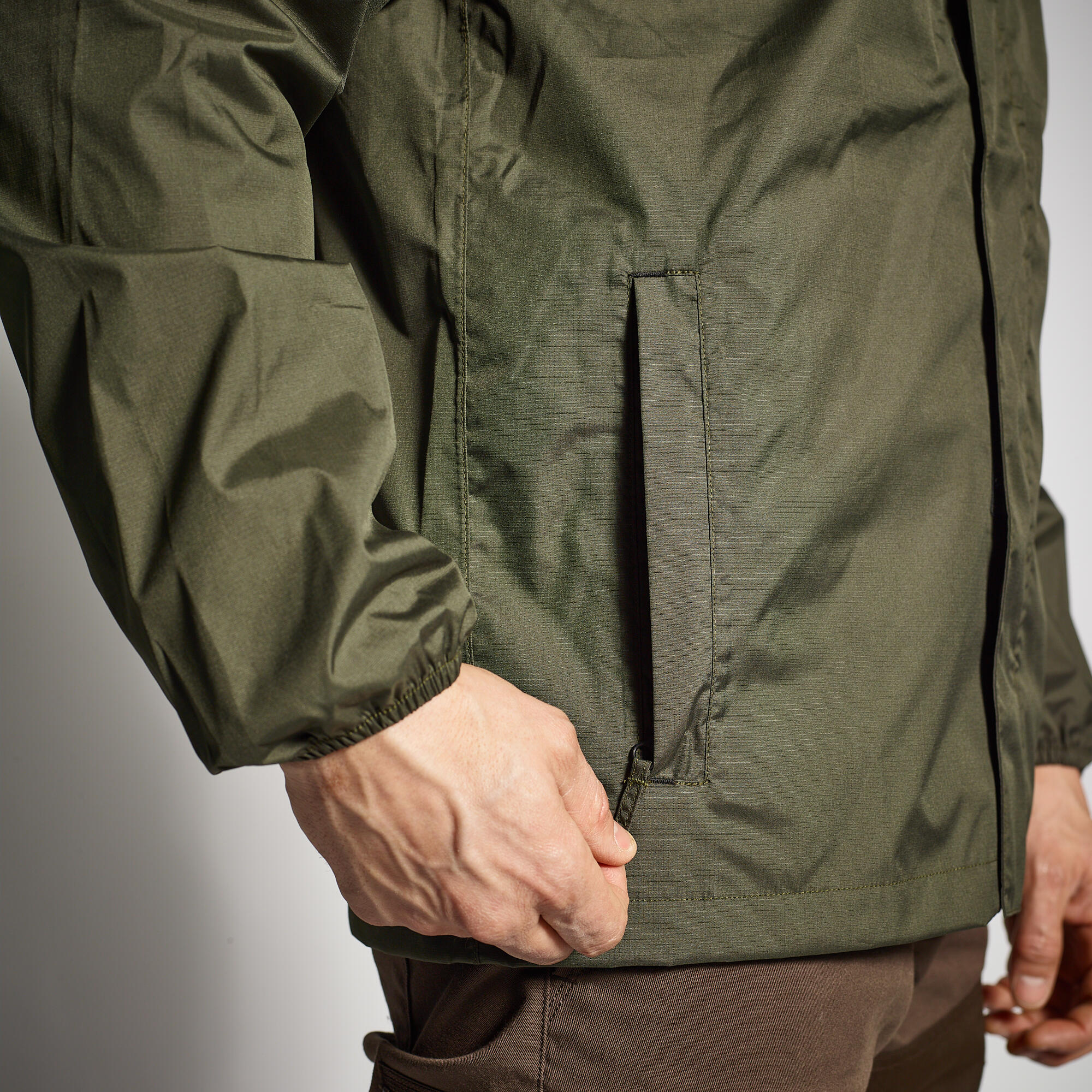 HUNTING JACKET 100 WATERPROOF GREEN