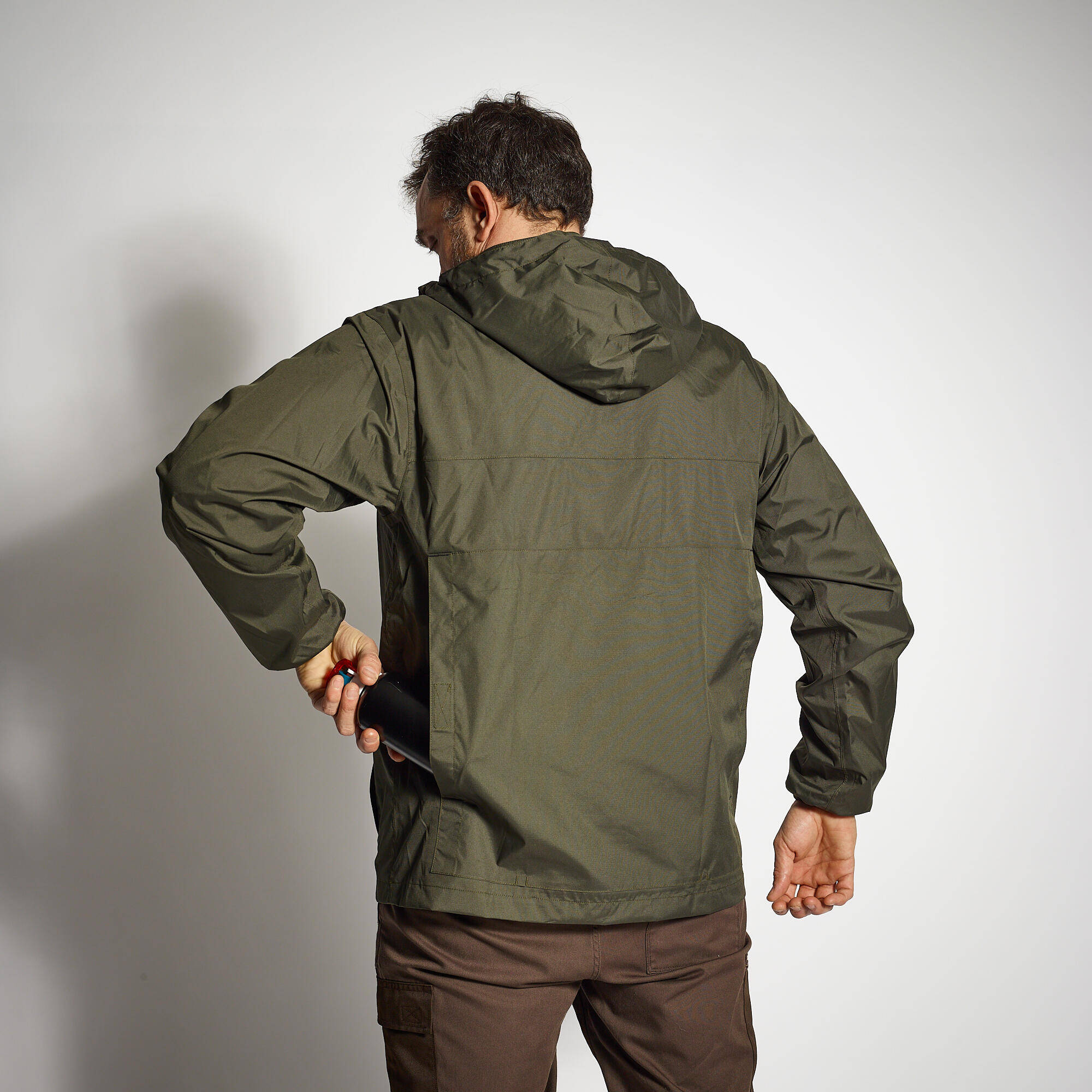 HUNTING JACKET 100 WATERPROOF GREEN -  3