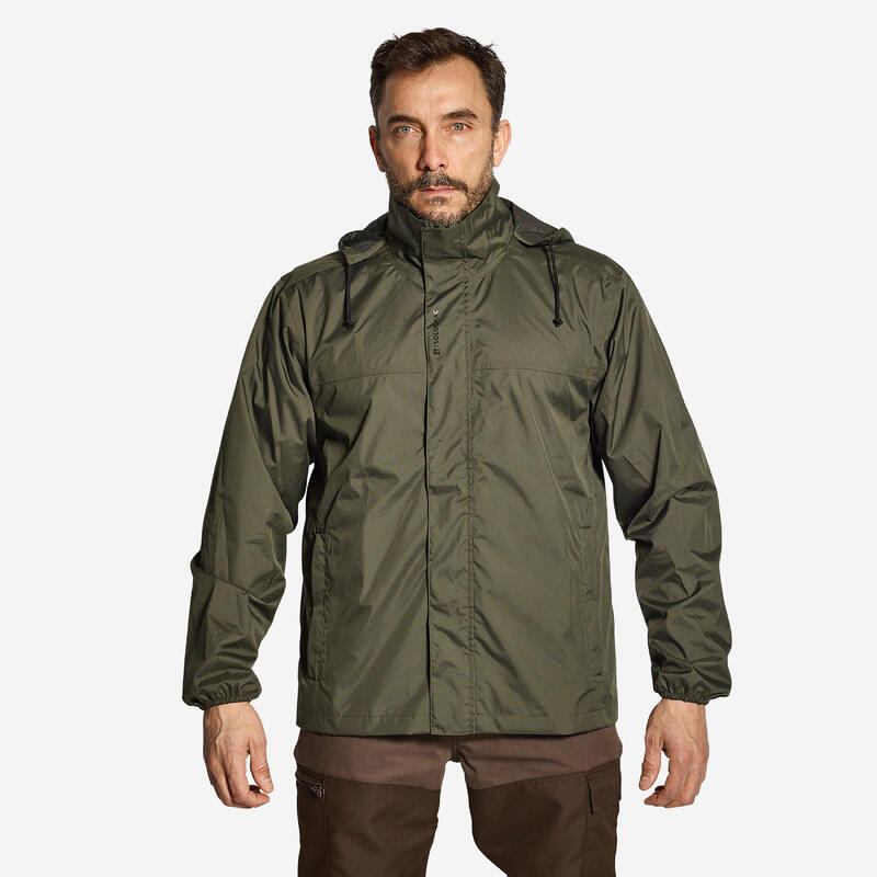 Jachetă 100 Impermeabilă Verde Bărbați 