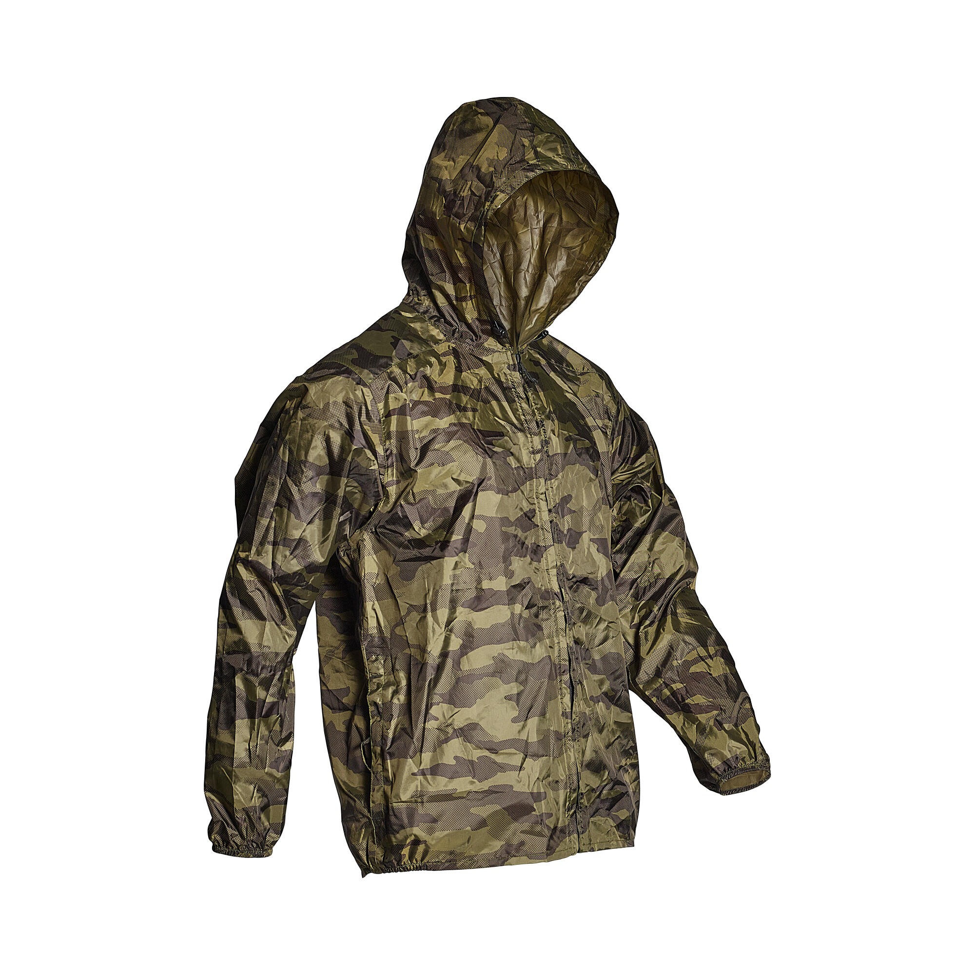 Rain Waterproof Lightweight Jacket 100 Camo Green