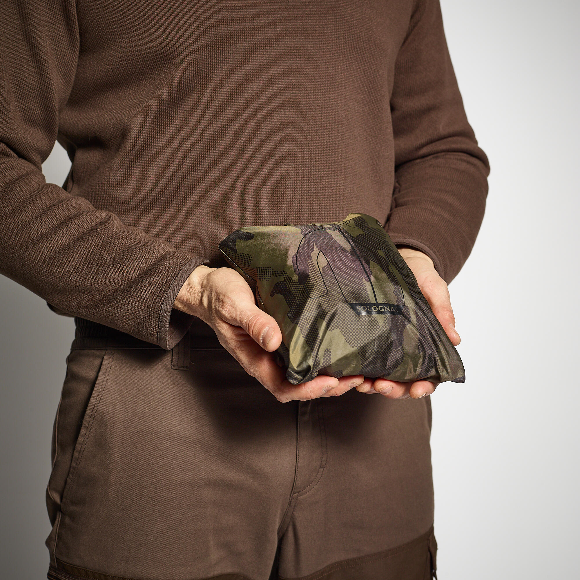 Rain Waterproof Lightweight Jacket 100- Camo Green