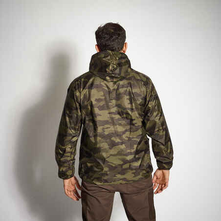 WATERPROOF JACKET 100 LIGHTWEIGHT CAMO GREEN