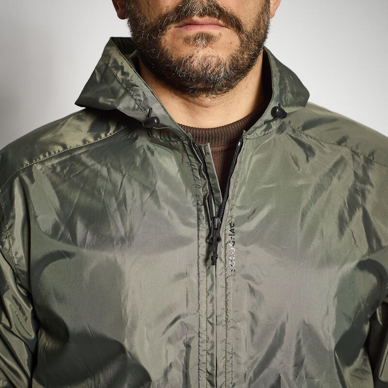 VESTE CHASSE IMPERMÉABLE LEGERE VERTE 100