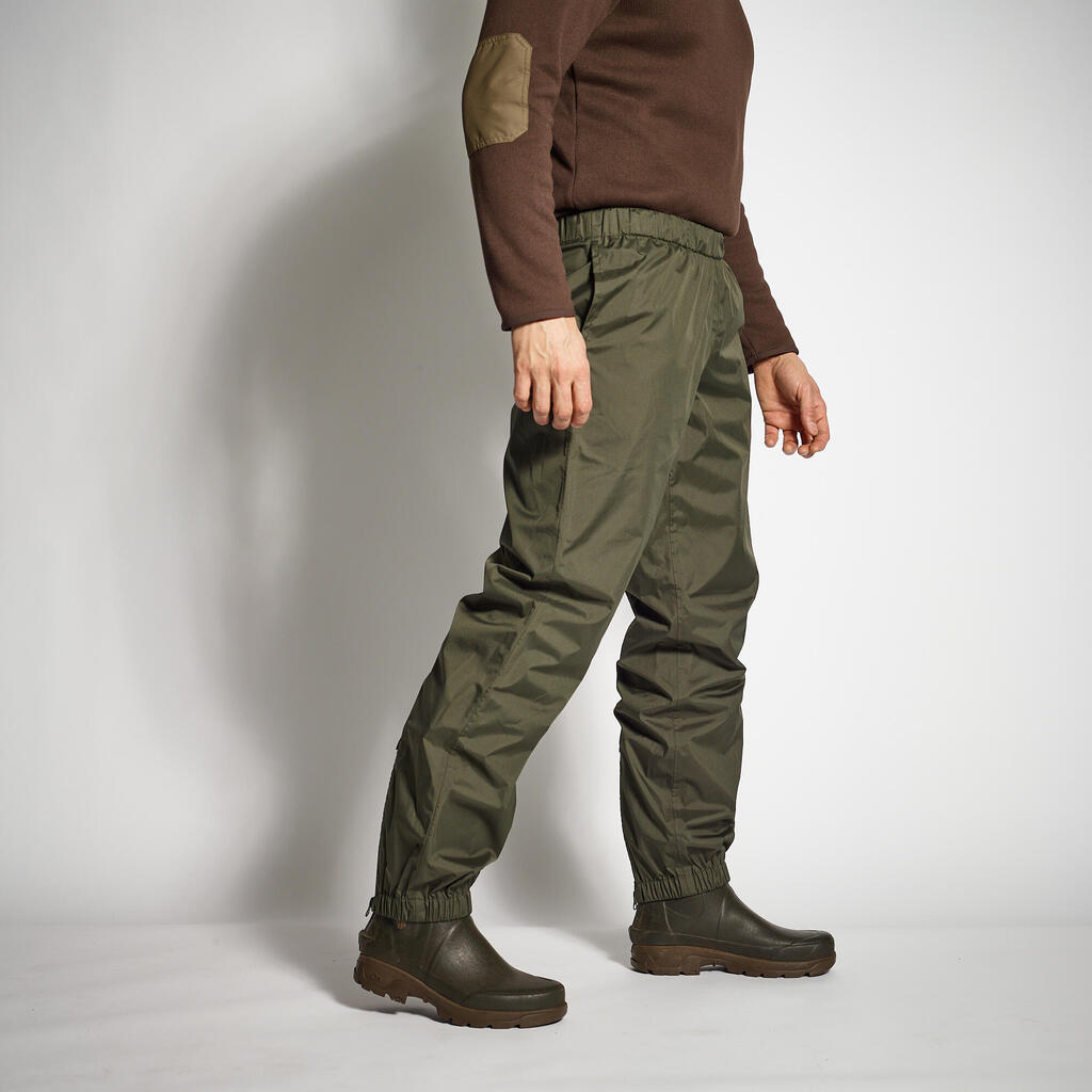 SURPANTALON CHASSE LEGER ET IMPERMÉABLE VERT 100