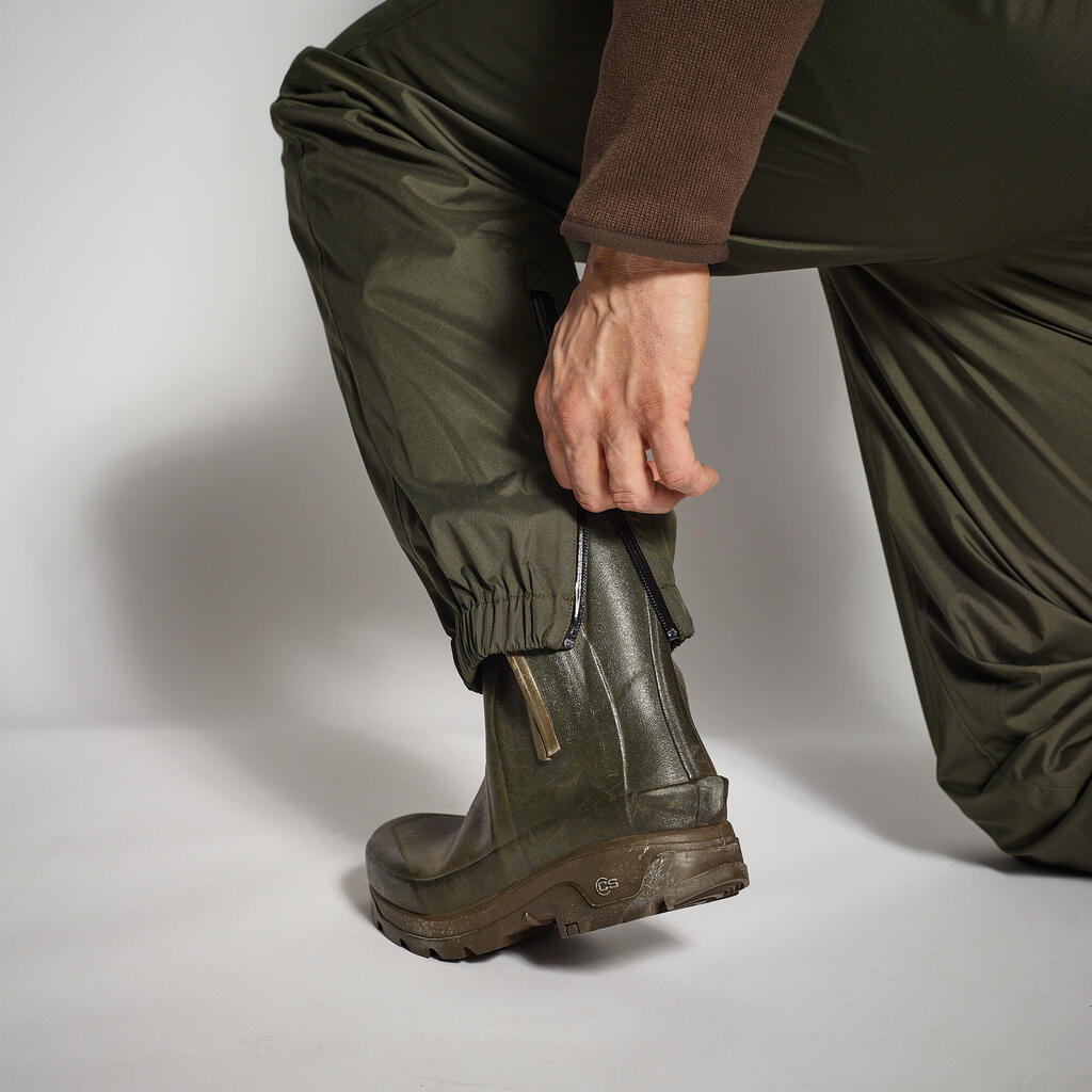 SURPANTALON CHASSE LEGER ET IMPERMÉABLE VERT 100