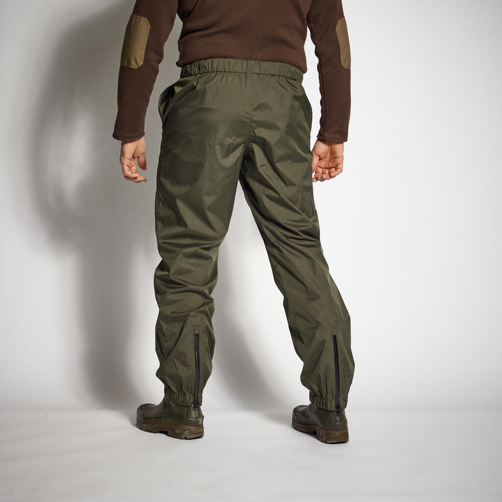 SURPANTALON CHASSE LEGER ET IMPERMÉABLE VERT 100