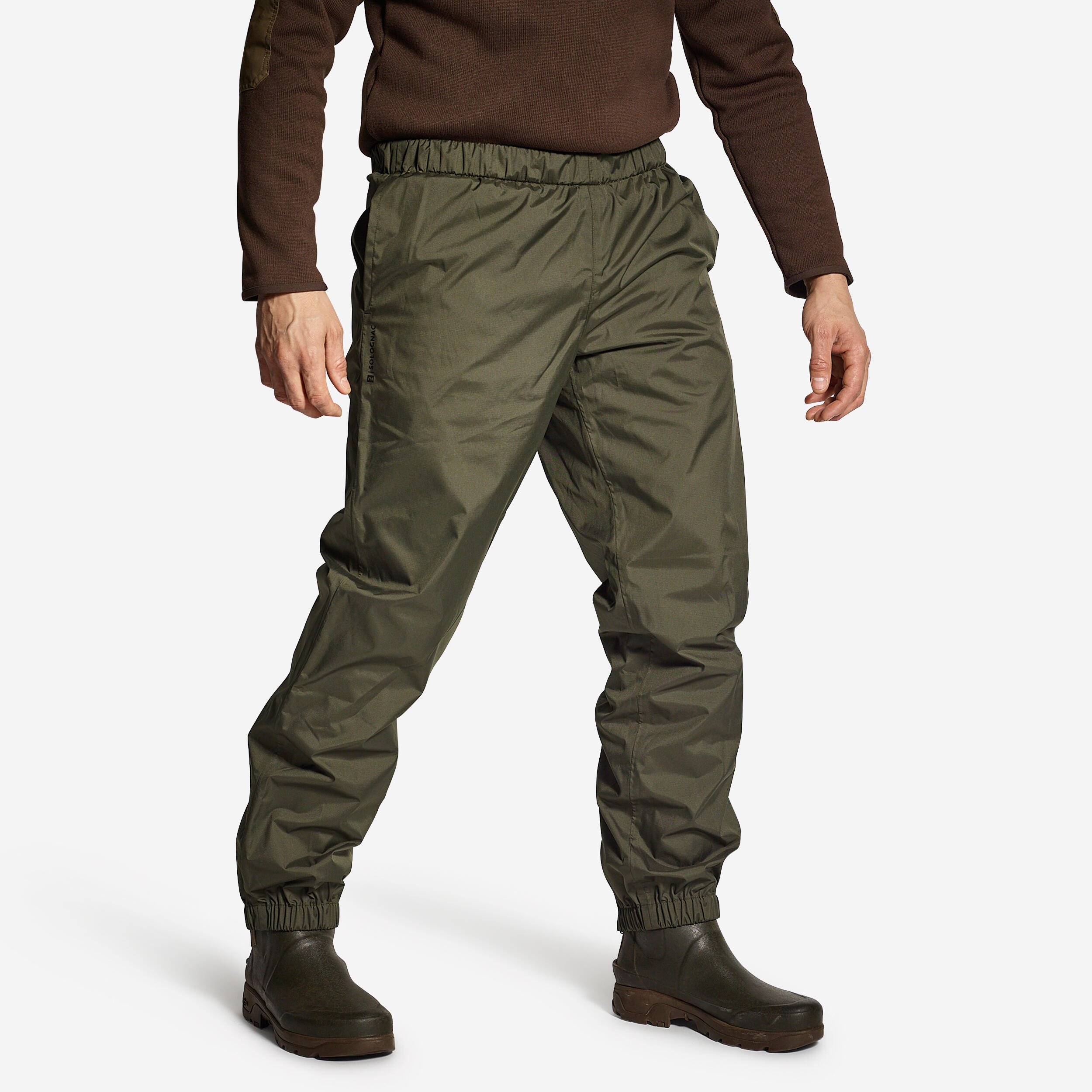 SOLOGNAC Country Sport Lightweight Waterproof Over Trousers 100 Green
