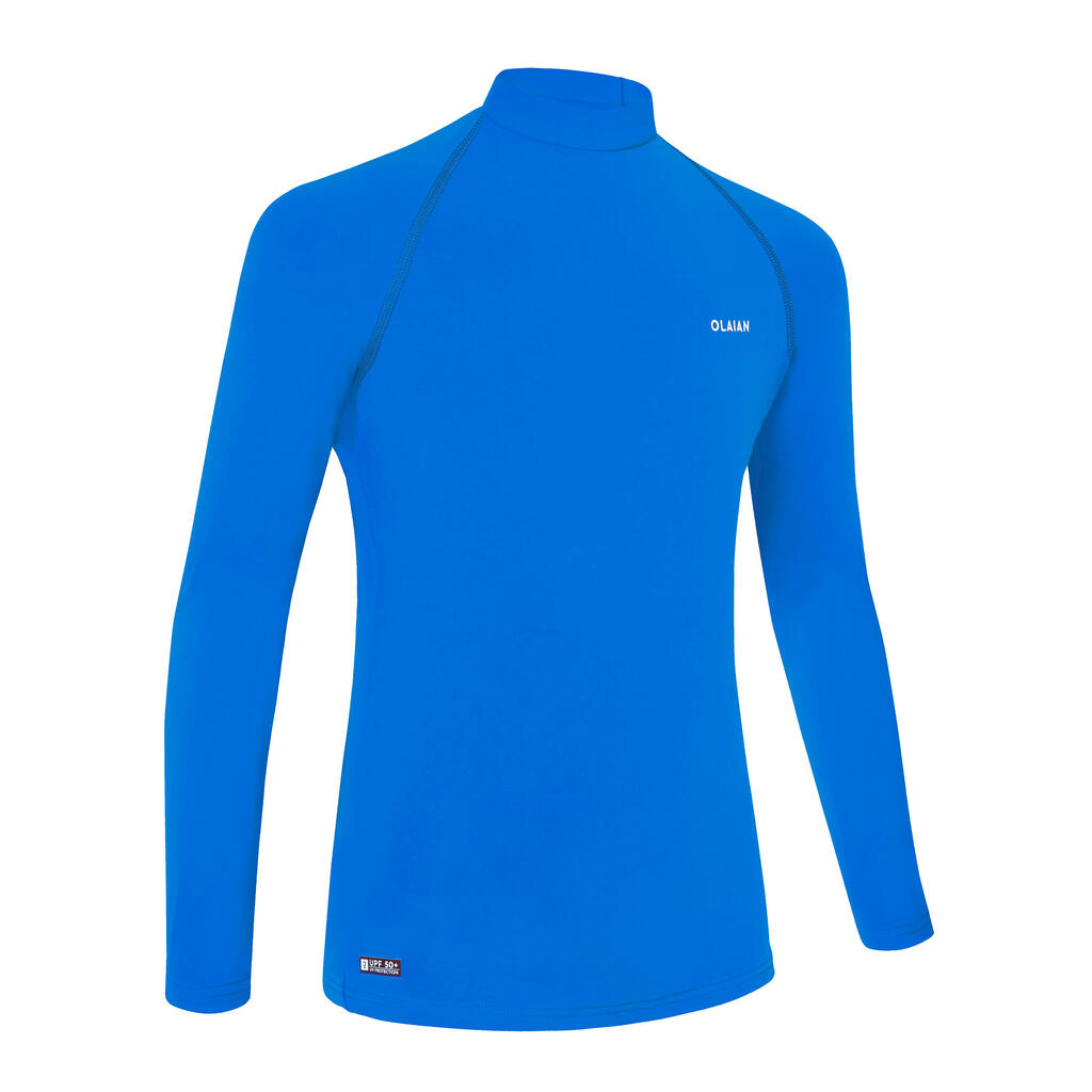 Polera UV niños manga larga surf azul