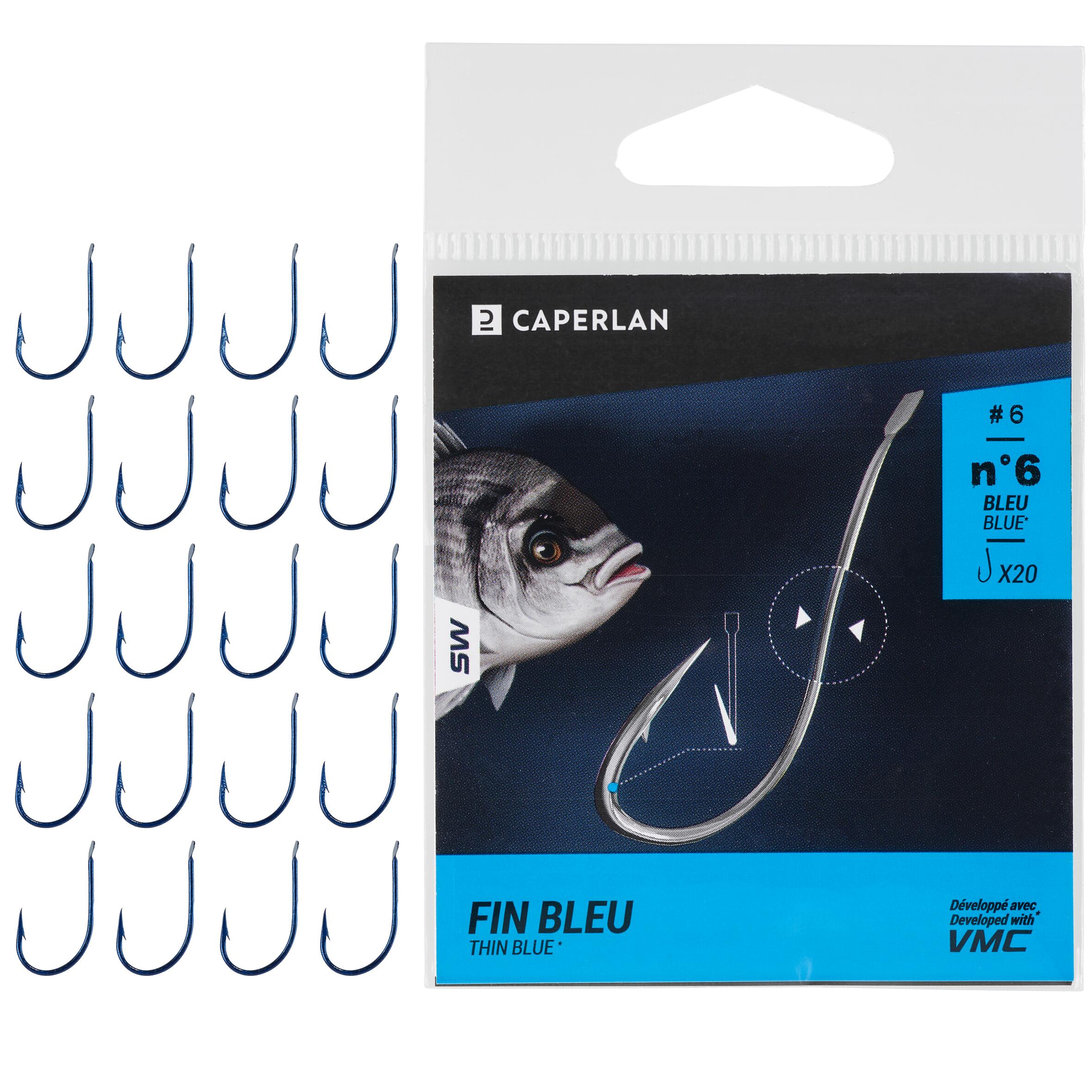 THIN BLUE spade-end hook for sea fishing 5/8
