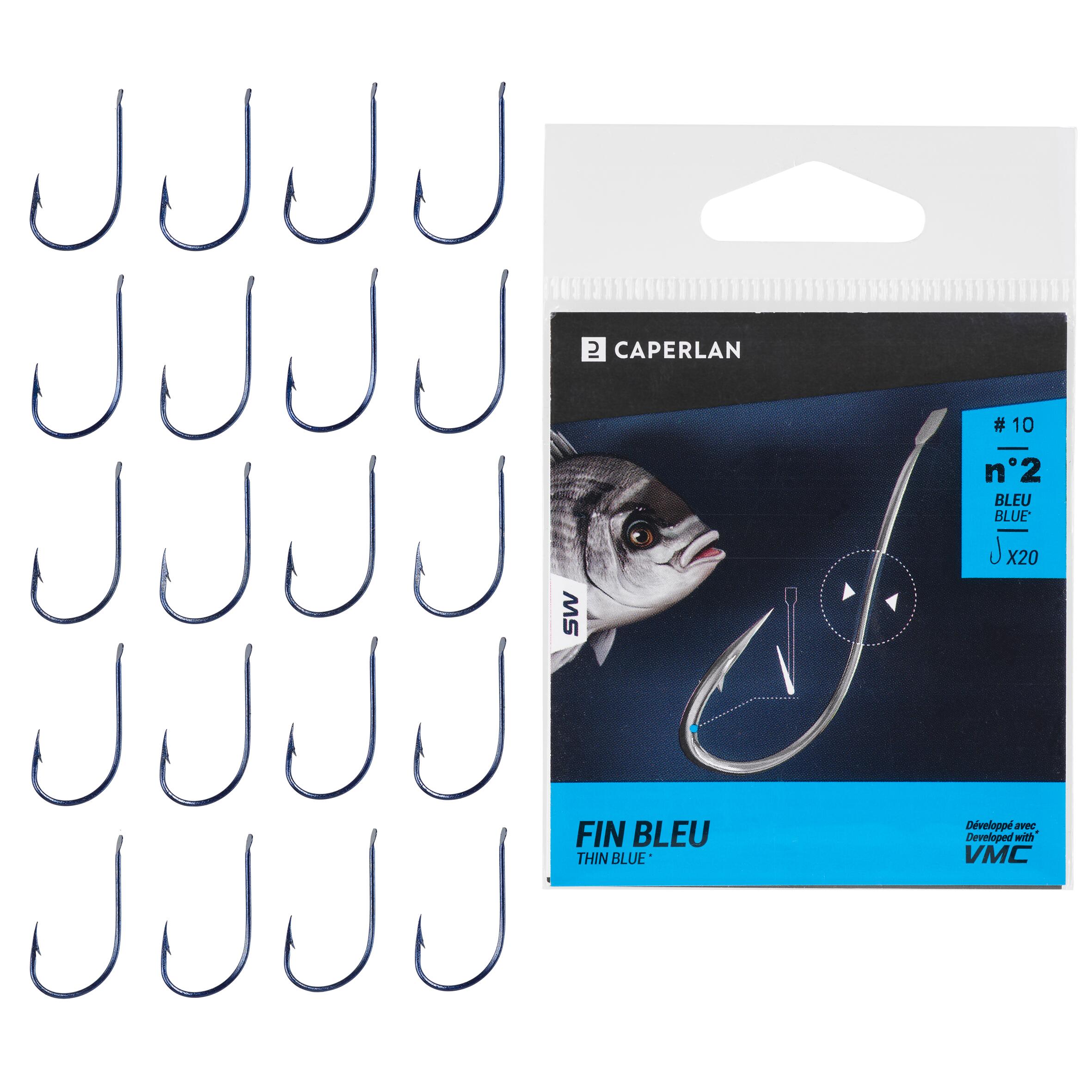 THIN BLUE spade-end hook for sea fishing 3/8