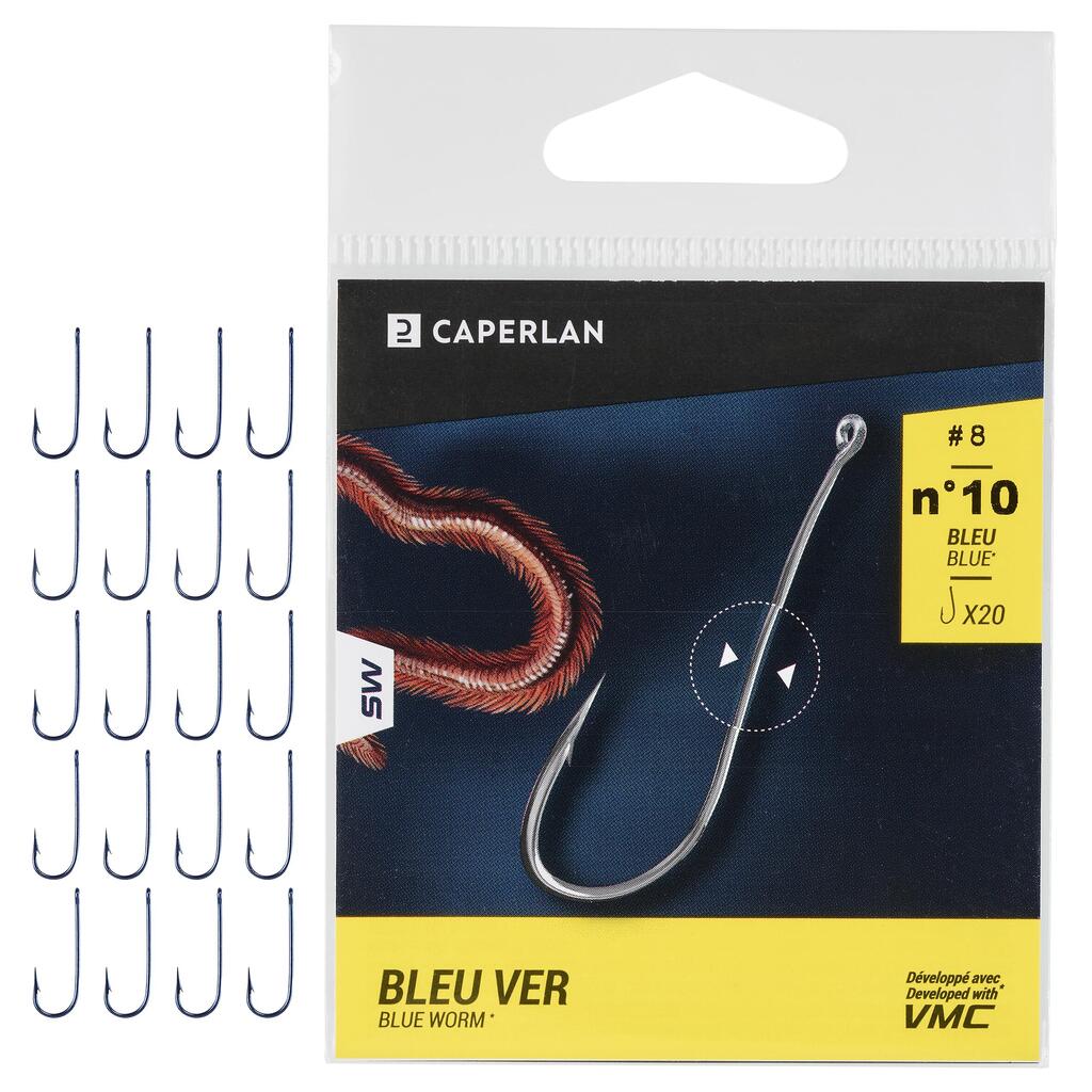  BLUE  WORM eyelet hook for sea fishing