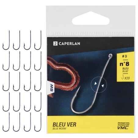  BLUE  WORM eyelet hook for sea fishing