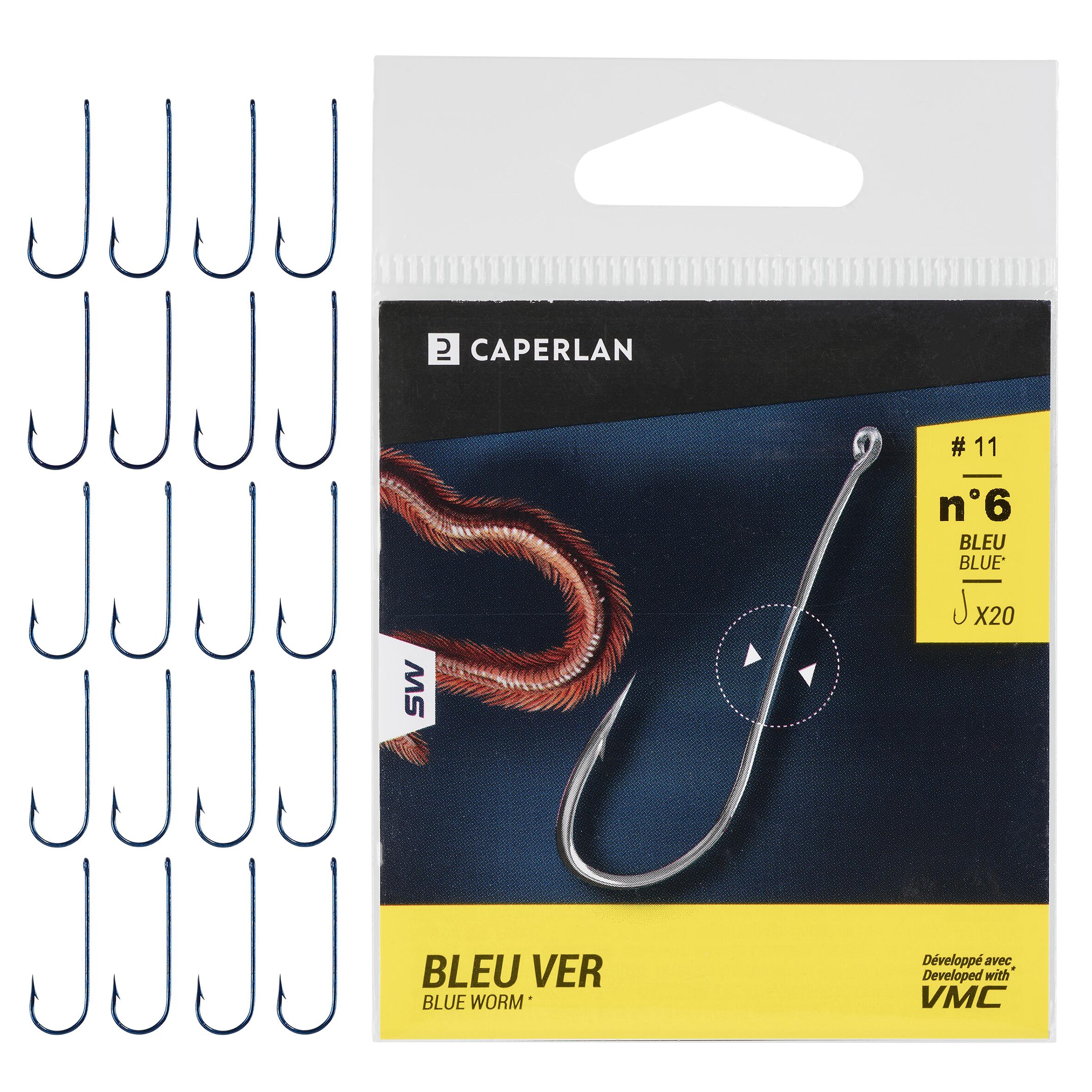  BLUE  WORM eyelet hook for sea fishing 5/10