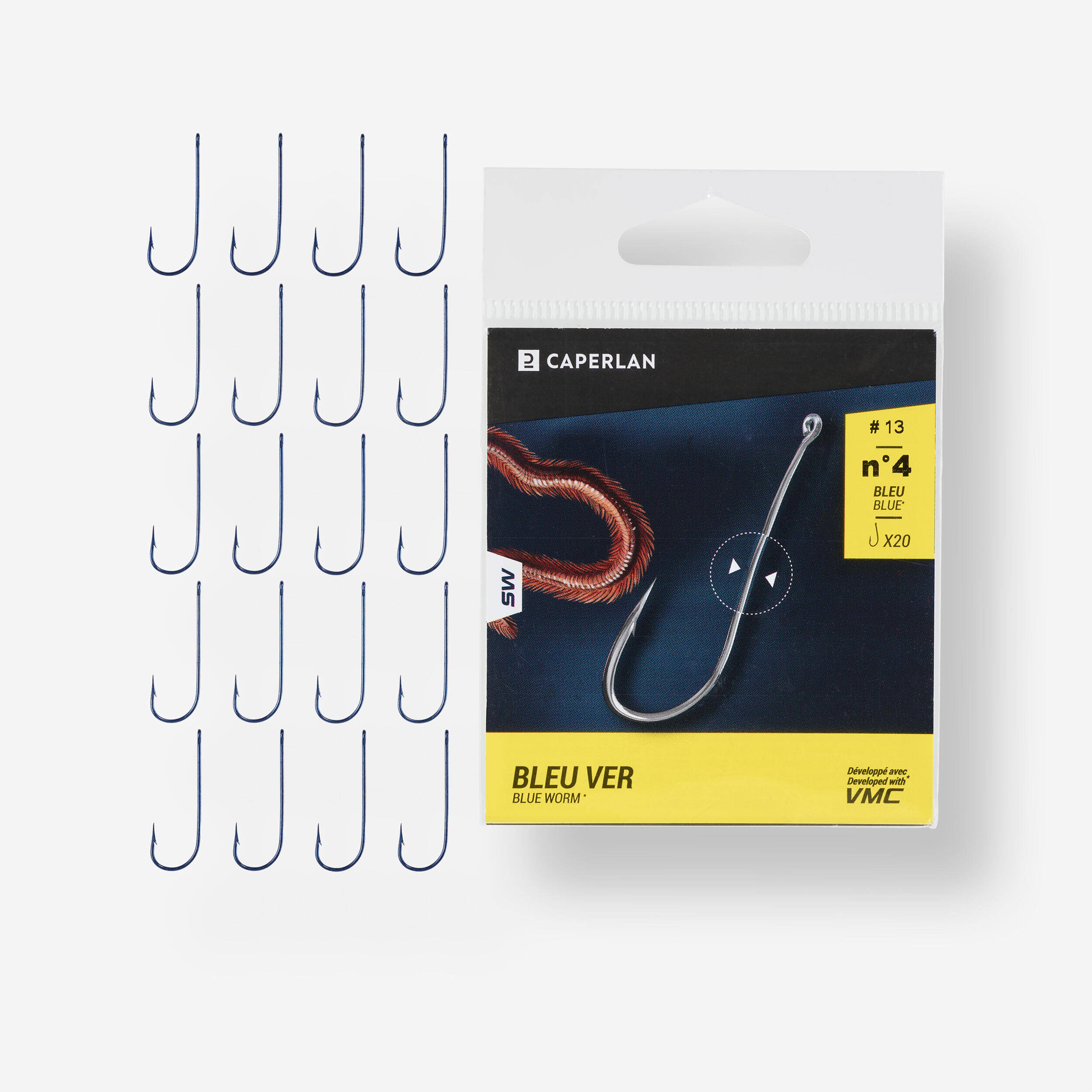  BLUE  WORM eyelet hook for sea fishing -  3