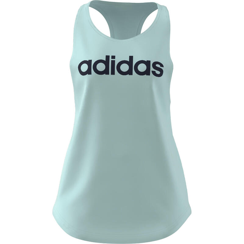 Camiseta fitness sin mangas Mujer Adidas Linear verde claro