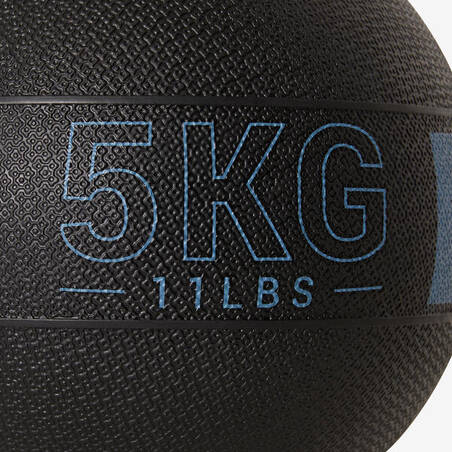 5 kg Rubber Medicine Ball - Black/Blue