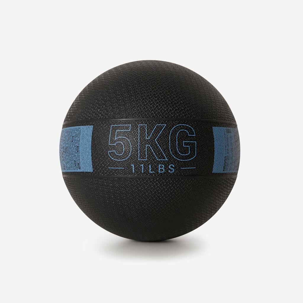 Medecine Ball 5kg caoutchouc - noir / bleu