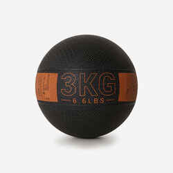3 kg Rubber Medicine Ball - Black/Orange