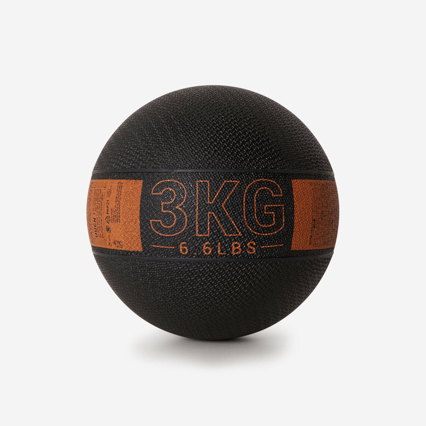 3 kg Rubber Medicine Ball - Black/Orange