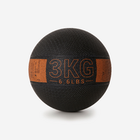 Medecine Ball 3kg caoutchouc - noir / orange