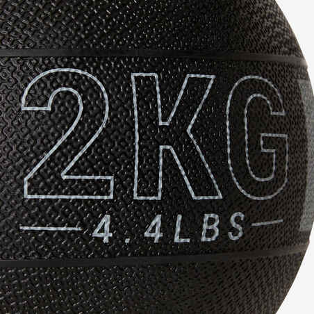 2 kg Rubber Medicine Ball - Black/Grey