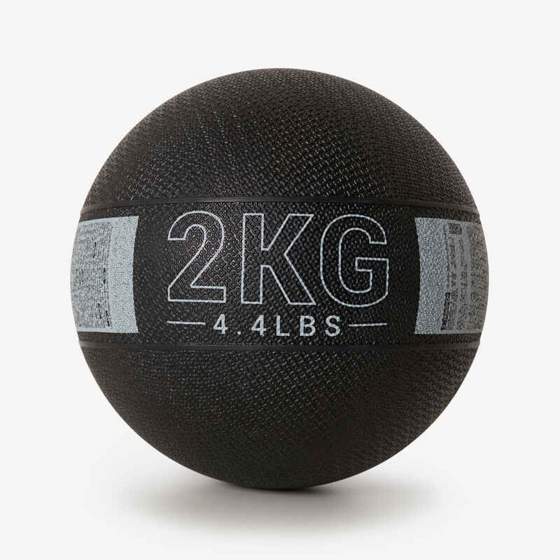 2 kg Rubber Medicine Ball - Black/Grey