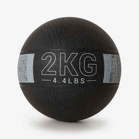 Balón Medicinal Negro Gris Goma 2 kg