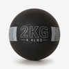 Medizinball 2 kg Gummi - schwarz/grau 