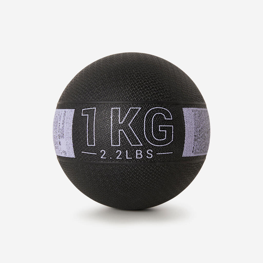 Medecine Ball 5kg caoutchouc - noir / bleu