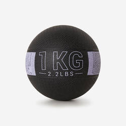 1 kg Rubber Medicine Ball - Black/Grey